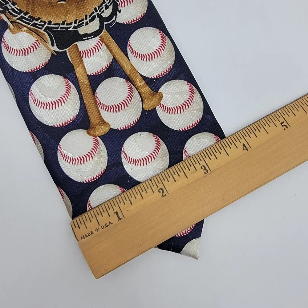 Stephen Harris Tie Baseball Hand Made 100%‎ Polyester 59